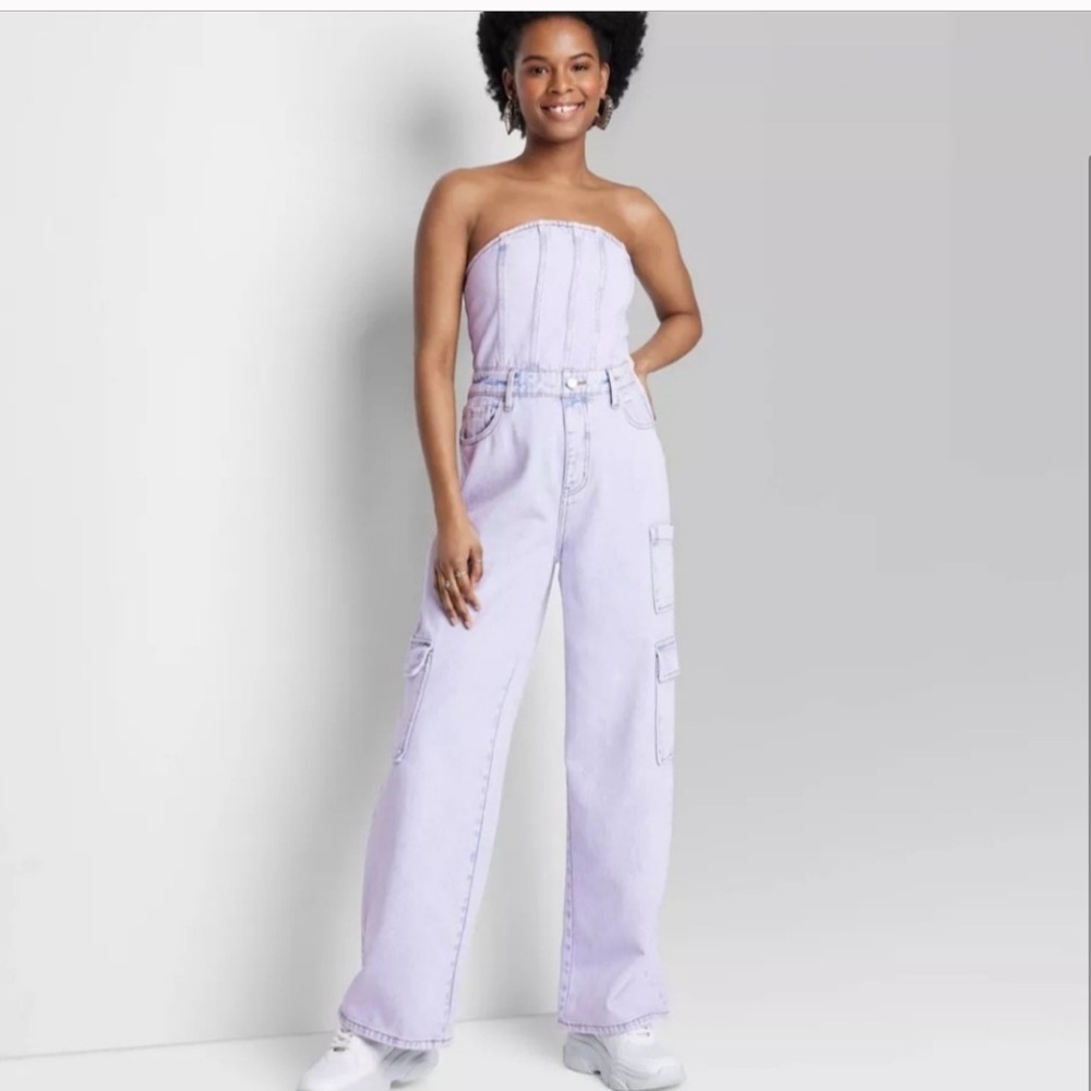 Wild Fable Strapless Jean Jumpsuit cc.